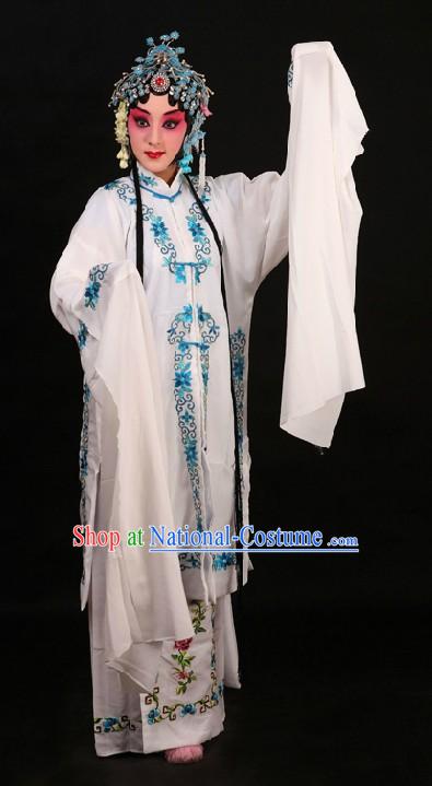 Chinese Peking Opera Qing Yi Faithful Wife Bai Suzhen Costumes for Women