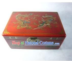 Chinese Classic Palace Dragon and Phoenix Mahjong Case