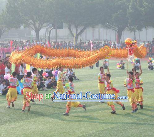 School Use Chinese Fluorescent Luminous Dragon Dancing Costumes Complete Set