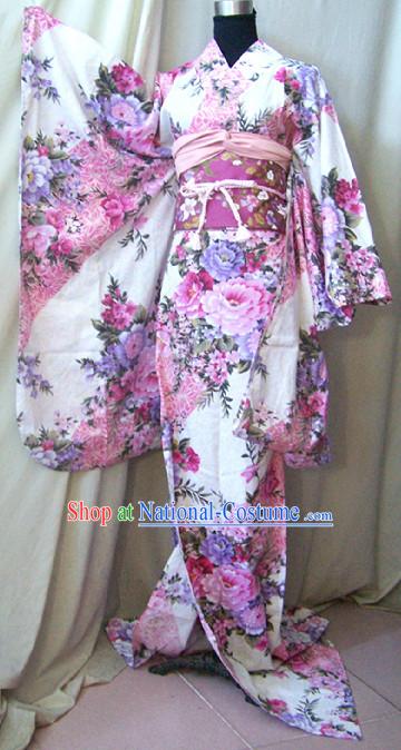 Authentic Japanese Kimono Robe Complete Set for Women