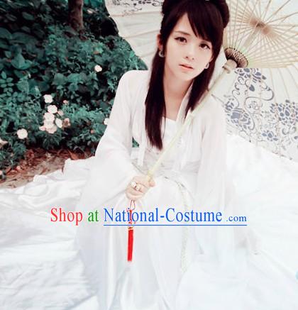 White Chinese Fairy Fantasy Cosplay Costumes for Women