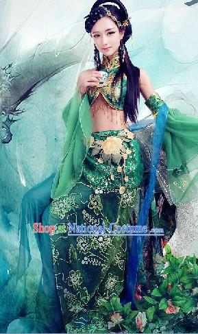 Chinese Classic Fantasy Green Fairy Cosplay Costumes