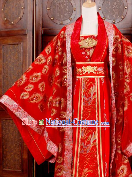 Ancient Chinese Red Wedding Dress for Women