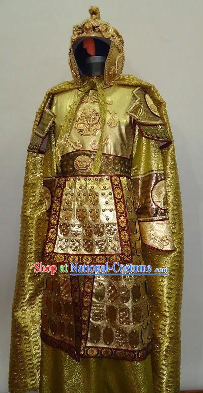 Curse of the Golden Flower Prince Dragon Armor Costumes and Helmet for Men