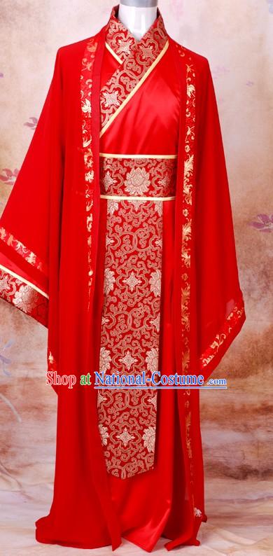 Ancient Chinese Red Bridal Wedding Dresses for Bridegrooms