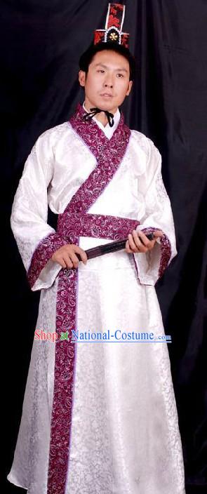 Ancient Chinese Han Dynasty Clothing and Hat for Men