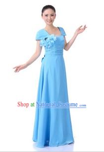 Traditional Chinese Blue Chorus Dresses for Women