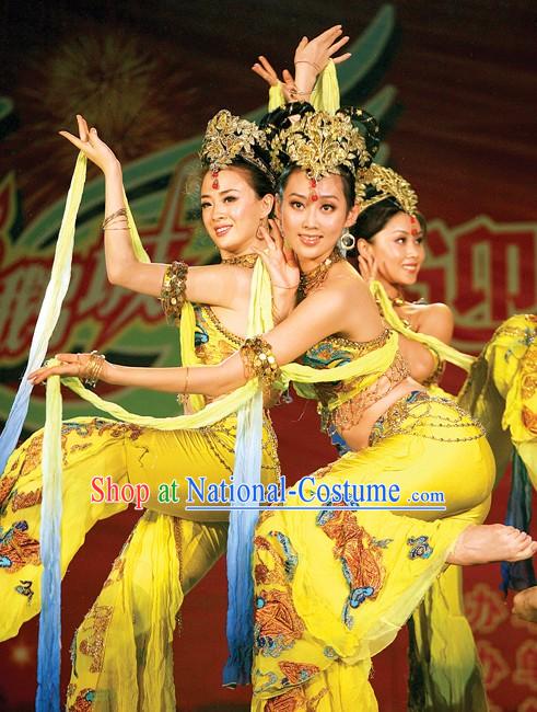 Ancient Chinese Palace Dancer Costumes and Headpiece for Women