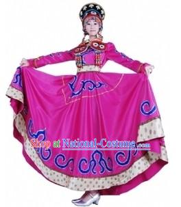 Chinese Mongolian Clothing and Hat for Women