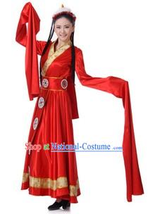 Traditional Chinese Tibetan Dresses and Hair Accessories for Women