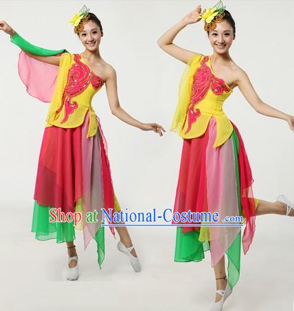 Chinese Classical Dance Dresses and Headpiece for Women