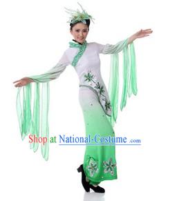 Traditional Chinese Classical Dance Costumes and Headpiece for Women