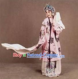 Ancient Chinese Opera Flower Embroidery Young Women Long Sleeve Robe