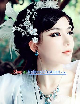 Ancient Chinese White Flower Hair Accessories