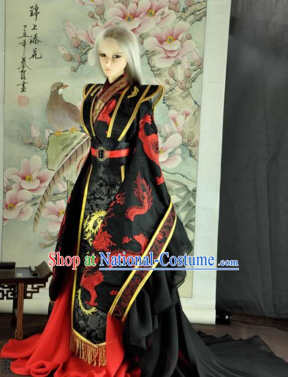 Ancient Chinese Black Dragon Costumes for Men