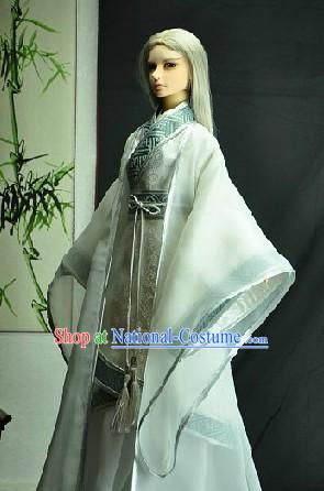 Ancient Chinese White Guzhuang Costumes for Men