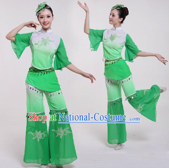 Chinese Classical Dancing Costumes and Headdress for Women