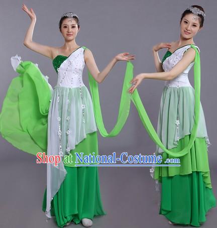 Traditional Chinese Stage Performance Dance Costumes and Headpieces