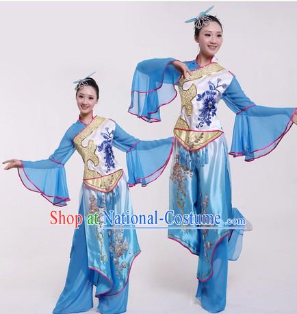 Chinese Classical Stage Performance Dance Costumes and Headpieces