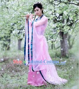 Pink Ancient Chinese Musician Costumes