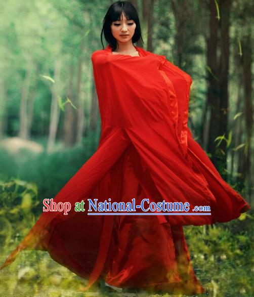 Ancient Chinese Red Han Fu Guzhuang Costumes