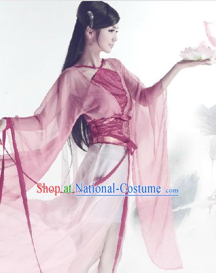 Traditional Ancient Chinese Pink Lady Clothing