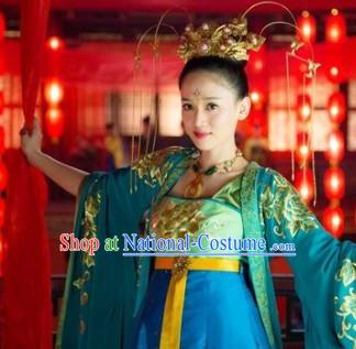 Ancient Chinese Palace Dance Costumes and Hair Accessories