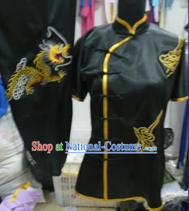 Traditional Chinese Black Silk Tai Chi Uniforms for Women