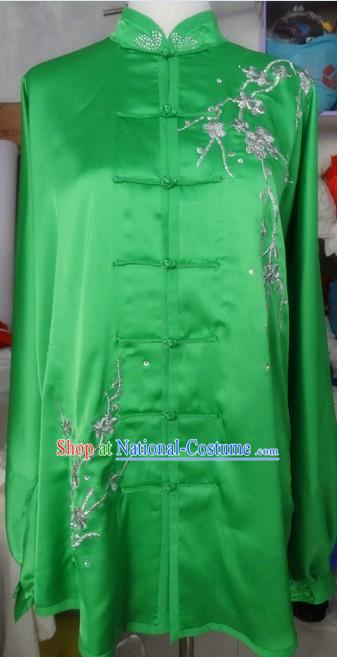 Traditional Chinese Green Tai Ji Kung Fu Performance Costumes