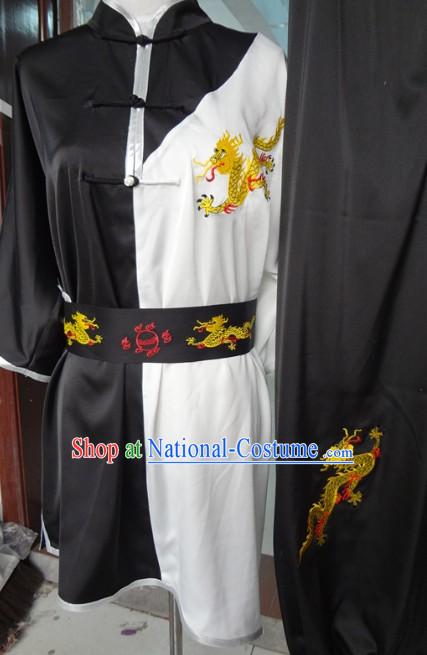 Traditional Chinese Black and White Dragon Martial Arts Wu Shu Dresses