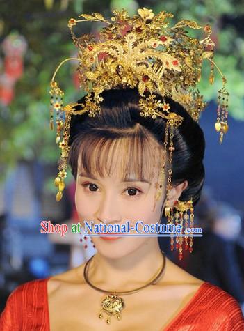 Traditional Chinese Tang Dynasty Empress Hairpins and Accessories Complete Set