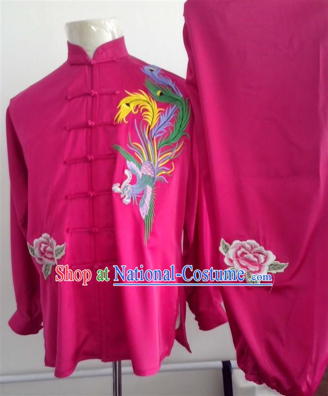 Traditional Chinese Phoenix Embroidery Tai Chi and Martial Arts Competition Outfit for Women