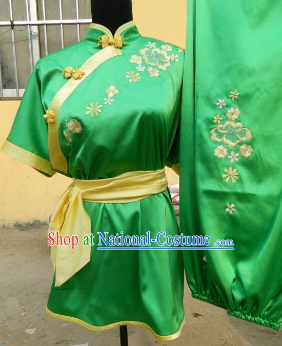 Green Chinese Kung Fu Martial Arts Clothing for Women