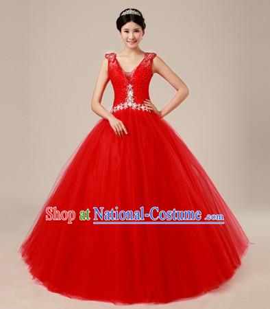 Traditional Chinese Classical Red Wedding Veil for Women