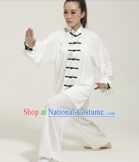 Traditional Chinese White Kung Fu Martial Arts Uniform