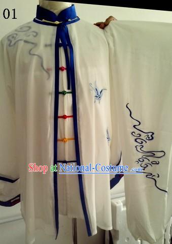 Traditional Chinese White Kung Fu and Tai Chi Martial Arts Uniform Complete Set