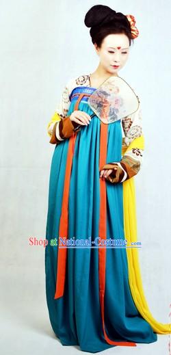 Ancient Chinese Tang Dynasty Female Clothing Complete Set for Women