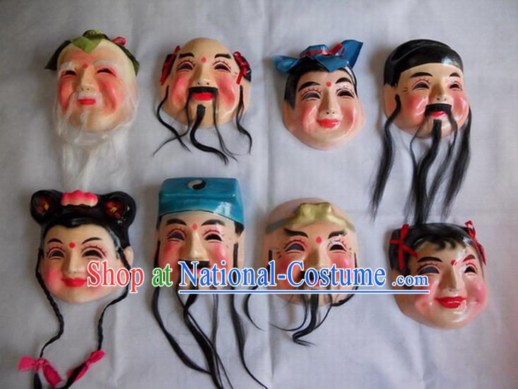 Ancient Chinese Legend Eight Immortals Laughing Masks for Performance and Parade