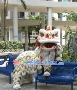 American White Wool Lion Dancing Costume Complete Set