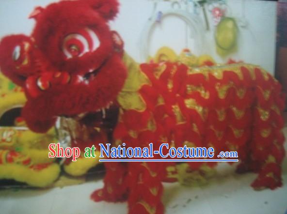 Red Chinese Festival Lion Dancer Costume Complete Set