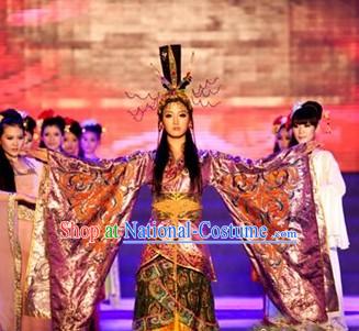 Ancient China Queen Clothes and Head Pieces Full Set