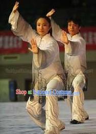 Grey Kung Fu Competition and Practice Costume for Women