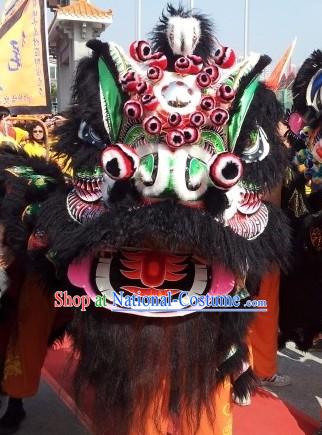 Old Style Black Ceremonial Lion Dance Costumes Complete Set