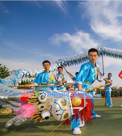 Traditional Silver Dragon Dance Equipment for Ten College Students