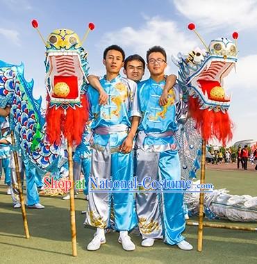 Blue and White Dragon Dancer Costume for Men or Women