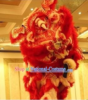 Traditional Chinese Old Style Red Business Opening Lion Dance Equipment Complete Set