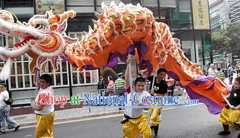 Orange Chinese New Year Big Dragon Dance Costumes