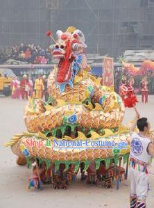 Old Style Handmade Auspicious Cloud Dragon Dance Costumes for Ten People