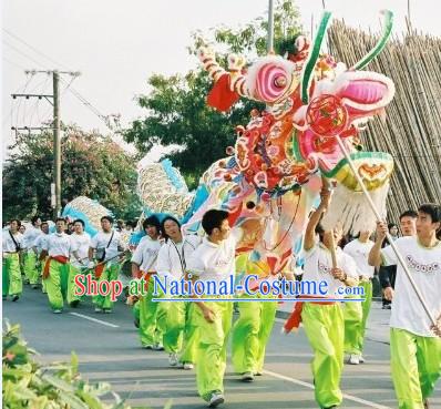 Supreme Big Ceremony Natural Wool Dragon Dance Head and Body Costume for 25 to 26 People