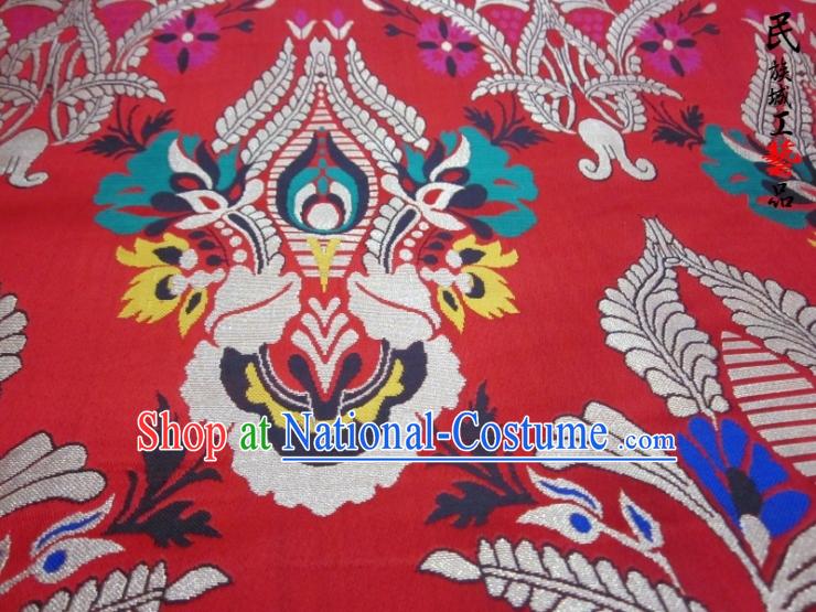 Red Traditional Chinese Tibetan Robe Clothing Fabric